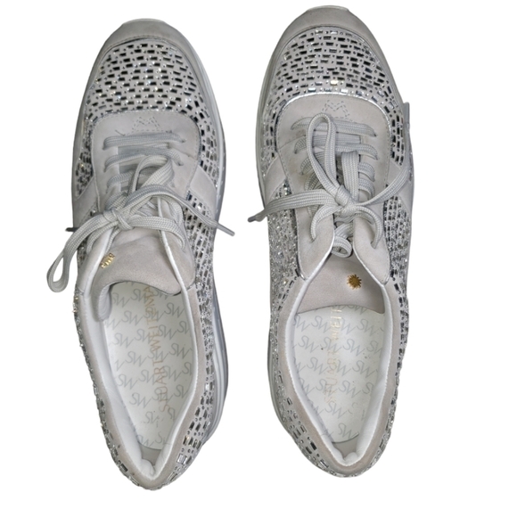 Stuart Weitzman Christa Embellished Fashion Sneaker Size 10 - Picture 4 of 12